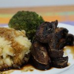 Balsamic Marinated Portobello Mushrooms served with a Parsnip & Pear Mash