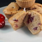 Deliciously Moist Cherry Muffins with a hint of Almond