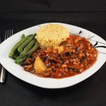 Portobello Mushroom & Black Eye Pea Cassoulet with Basil Bulgur and Green Beans