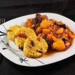 Vegetable Tagine with Sun-Dried Tomato & Basil Polenta Cakes