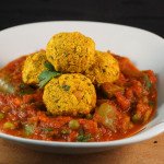 Baked Chickpea & Chili Koftas in a Hot Jalfrezi Curry Sauce