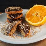 Chocolate Orange Oat Cookies with a Scattering of Sesame Seeds