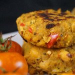 Chilli Falafel with Paprika Sweet Potato Wedges and a Cherry Tomato Chutney