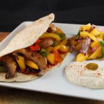 Veggie Quesadilla with Mango Salsa and Hummus
