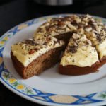 Coconut & Vanilla Cake with Hazelnut topped frosting