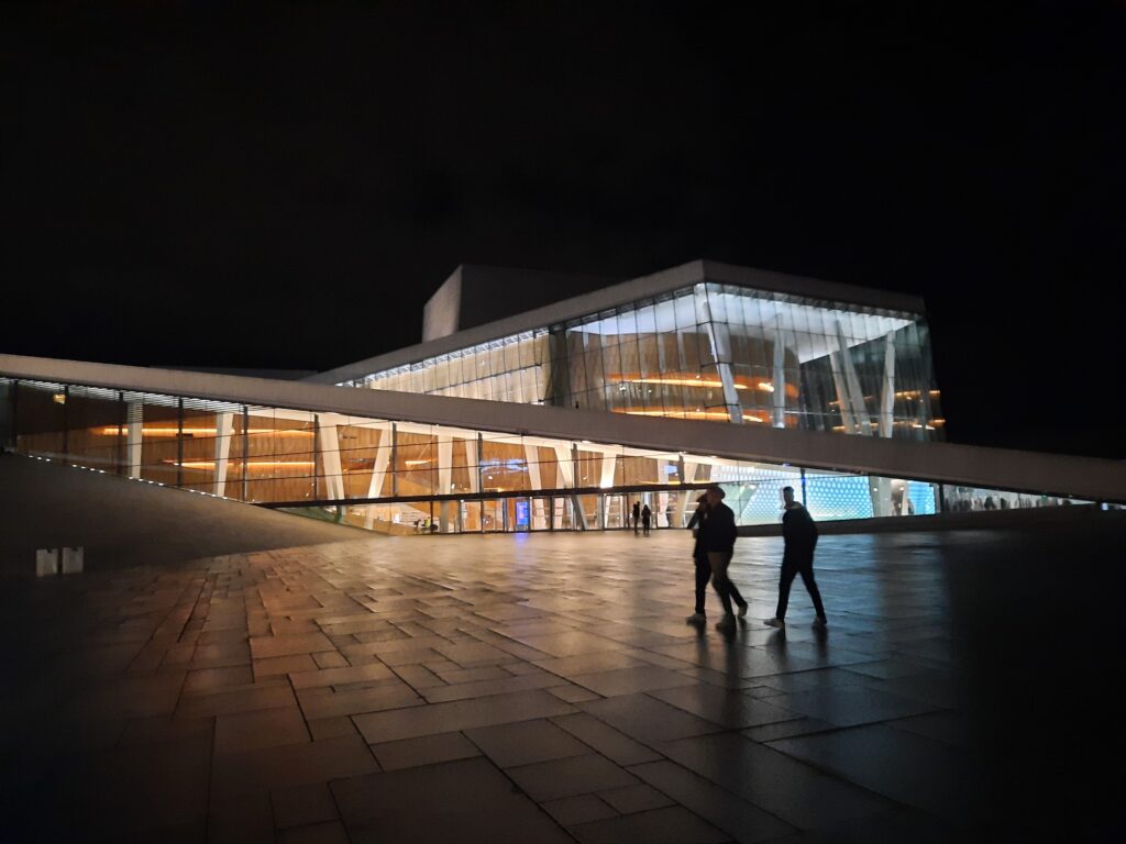 The Oslo Opera House at night